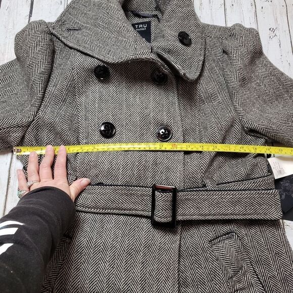 NWT - New True Karma wool blend Trench coat Large - Picture 8 of 9